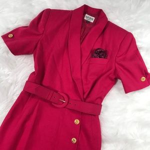 Kasper womens szie 4 dress padded shoulders pink